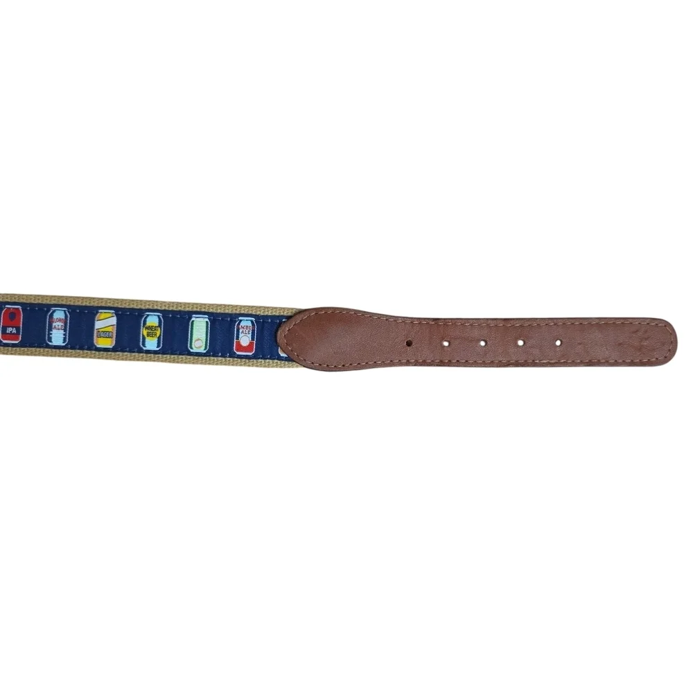 Palmetto Moon Mens Zep Pro Beer Cans Ribbon Belt USA Size 40